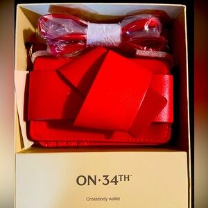 Red crossbody wallet